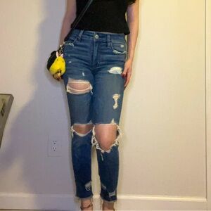 American Eagle distressed cropped jeans